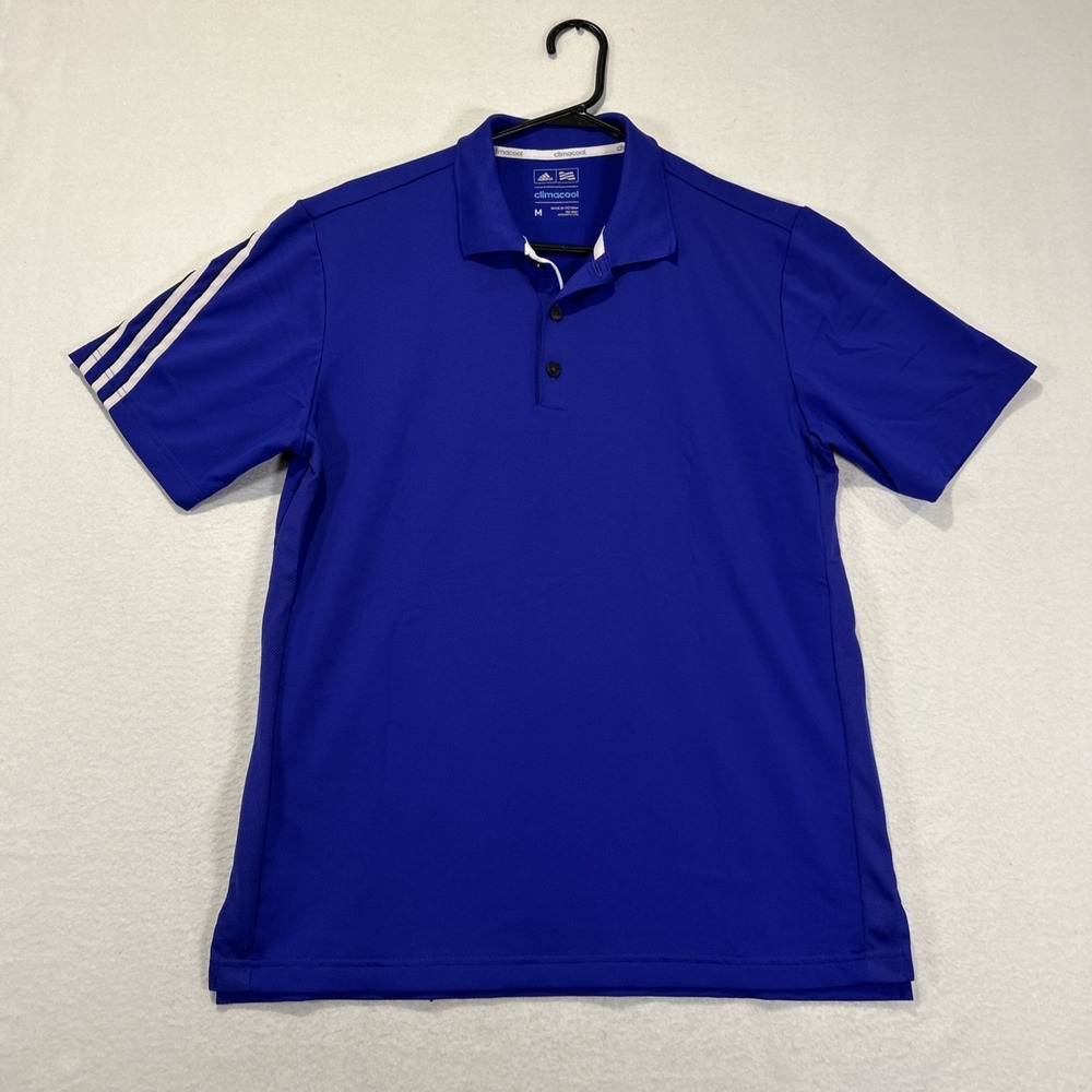 Adidas Golf Polo Shirt Mens Medium Purple Climacool Short Sleeve Active B83293